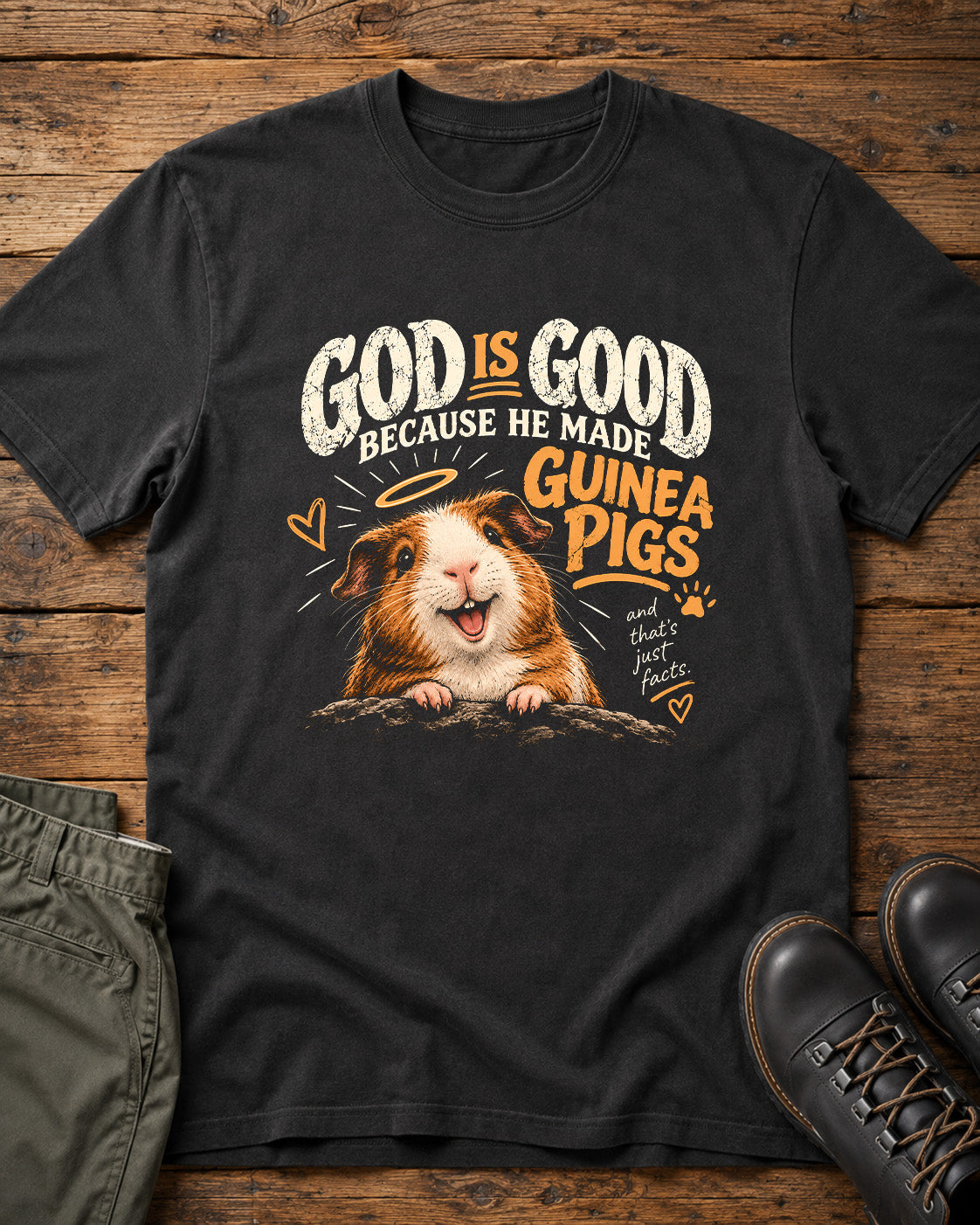 God Is Good Because He Made Guinea Pigs Christian T-Shirt – Funny Faith Pet Tee