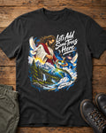 Jesus Painting Nature "Let's Add Some Trees Here" T‑Shirt with Doves