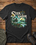Seek His Kingdom Christian T-Shirt – Matthew 6:33 Fantasy Faith Graphic Tee
