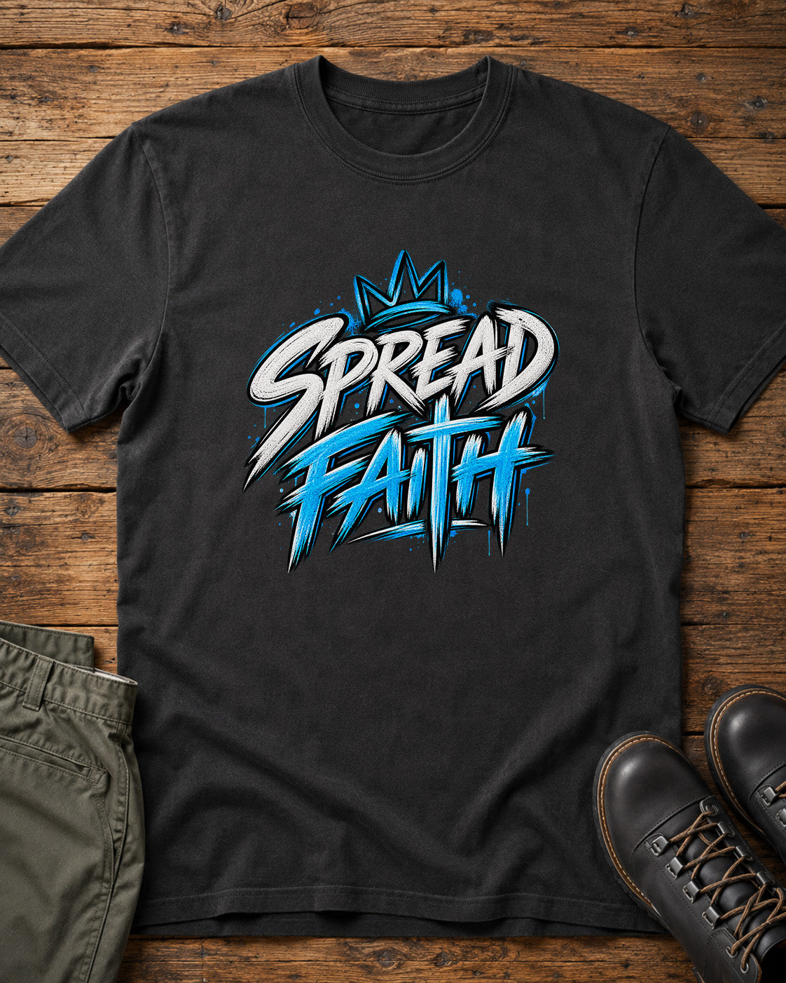 Spread Faith Graffiti Christian T-Shirt – Christian Streetwear Graphic Tee