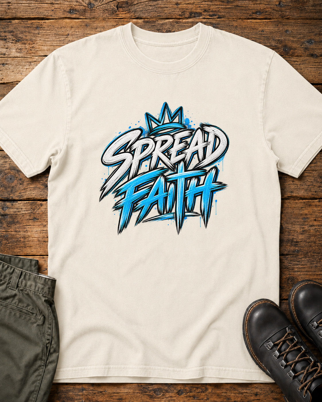 Spread Faith Graffiti Christian T-Shirt – Christian Streetwear Graphic Tee