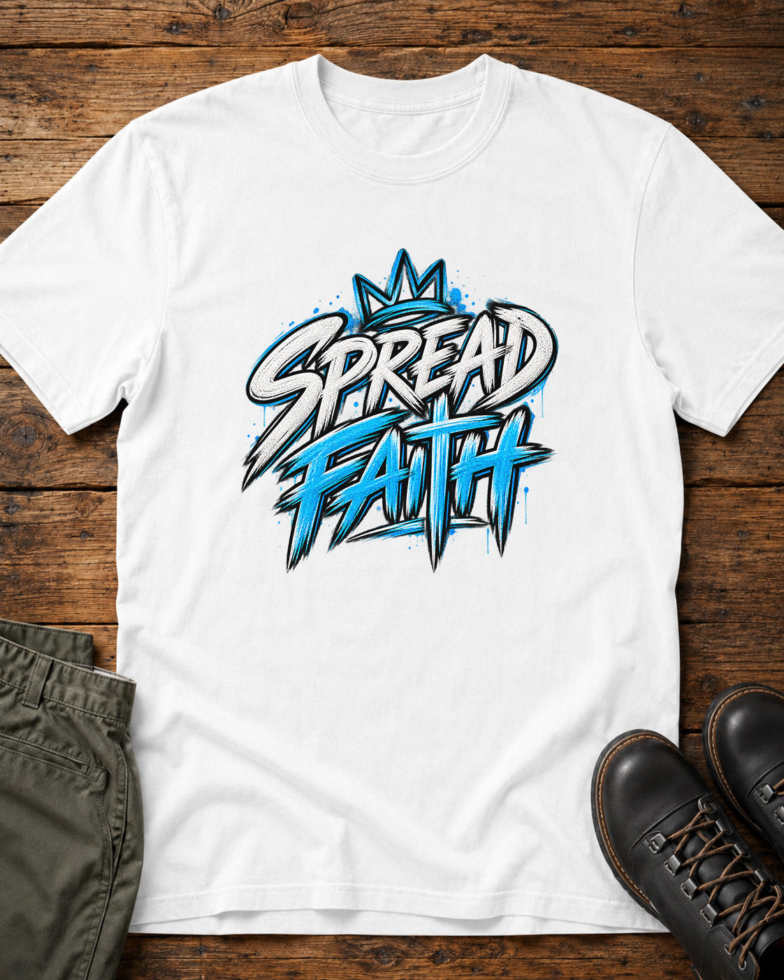 Spread Faith Graffiti Christian T-Shirt – Christian Streetwear Graphic Tee